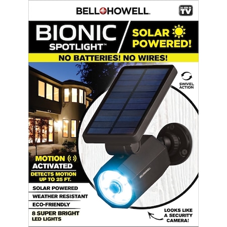 Bell + Howell Bell & Howell Bionic Motion-Sensing Solar Powered LED Black Spotlight 2963